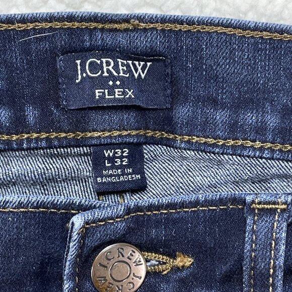 J Crew Jeans Mens Sz 32 Blue Flex Stretch Mid Rise Skinny Leg Dark Wash 31x29 - Picture 10 of 13